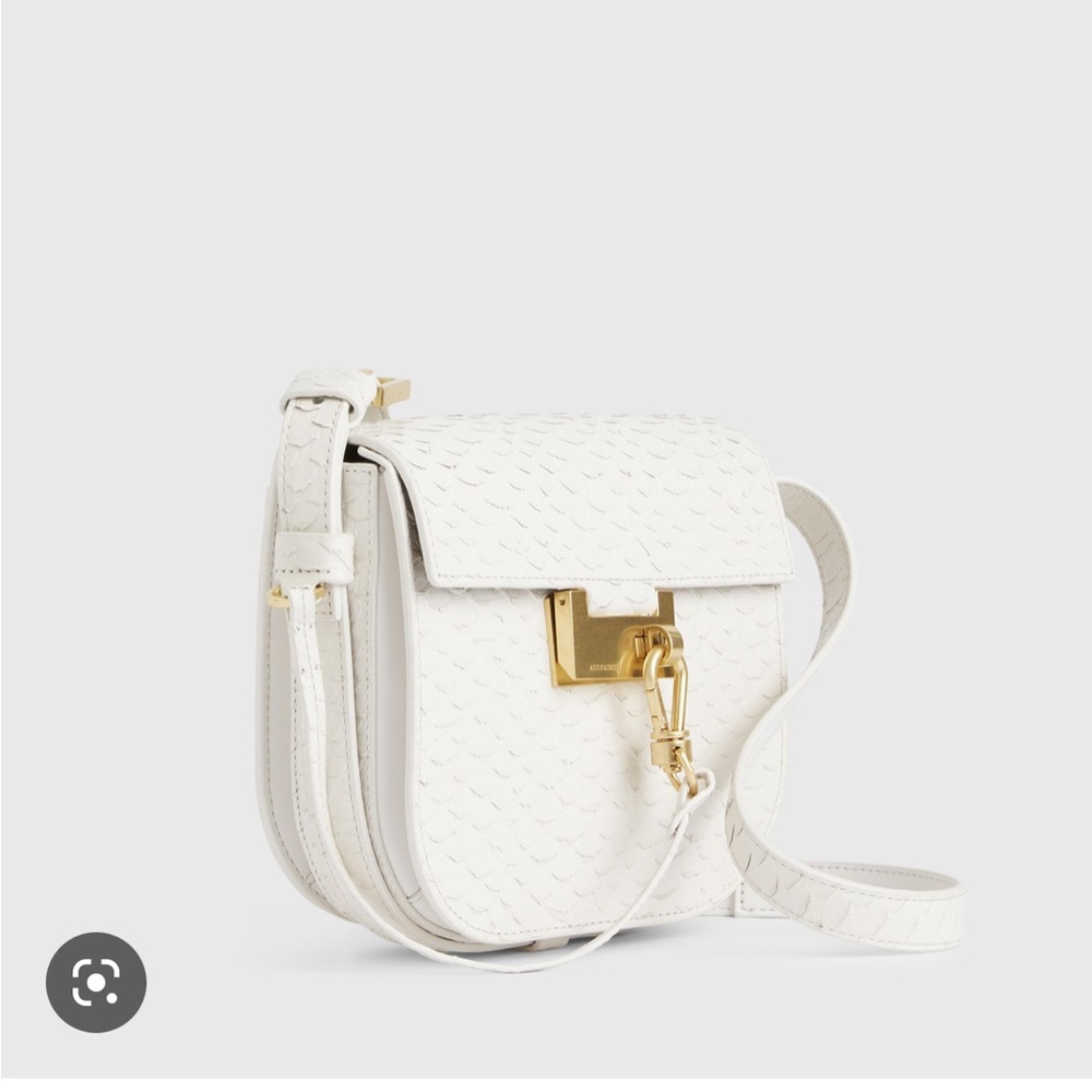 ALL SAINTS ida leather crossbody bag in Roe White